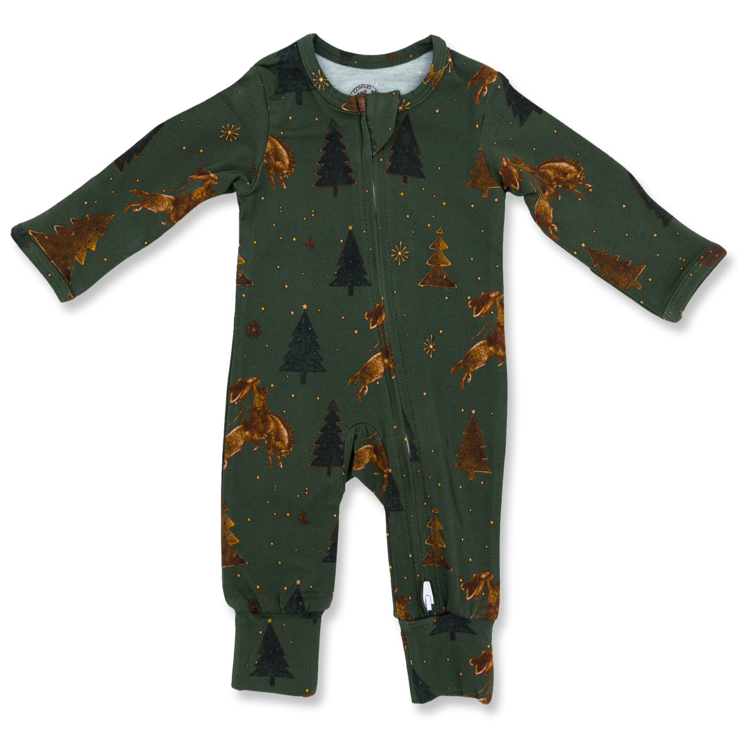 Santa Claus is Coming to the Ranch Christmas Folding Feet Jammies