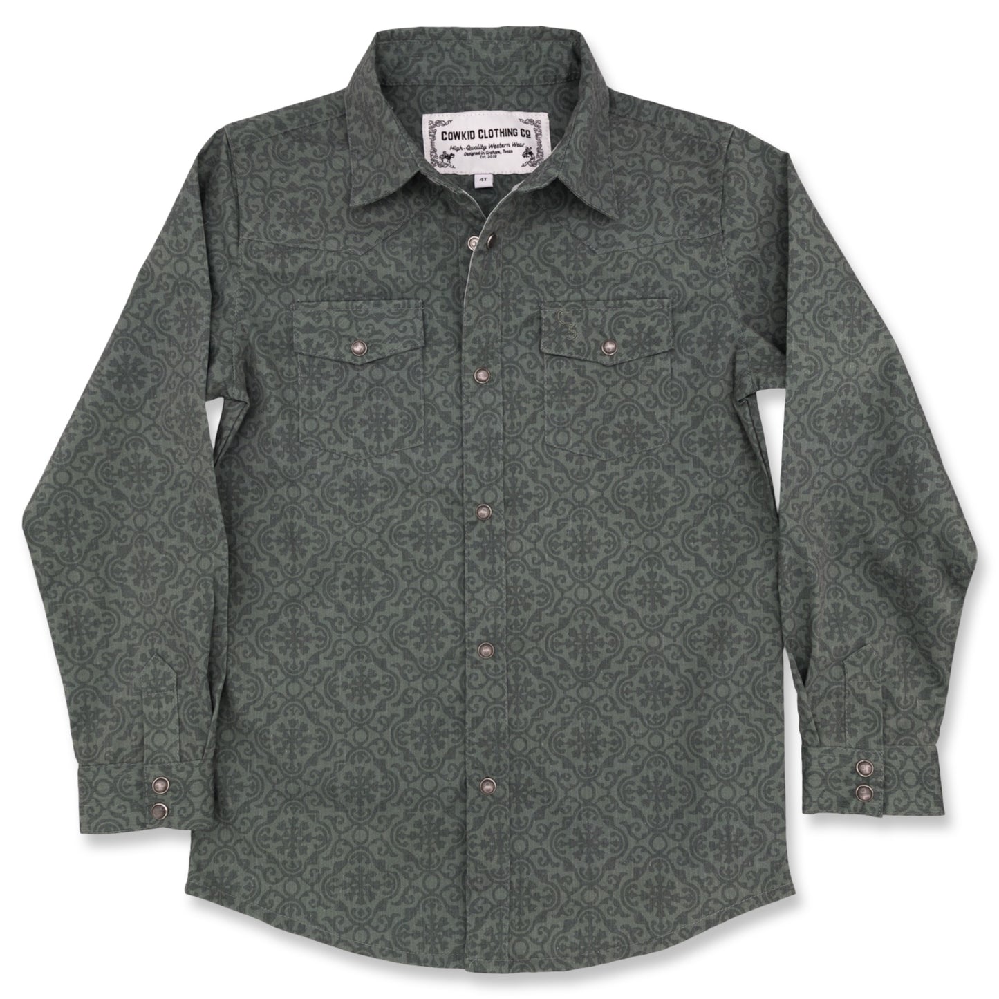 Mistletoe Long Sleeve Pearl Snap (Toddler-Adult)