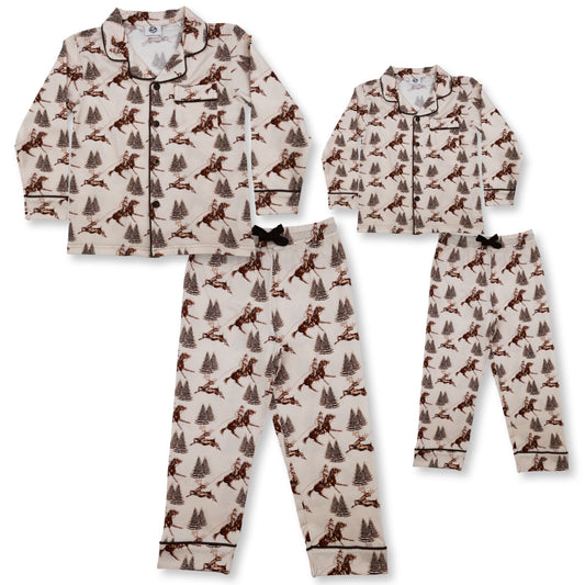Vintage Beige Cowboy Christmas Set (Toddler-Adult)