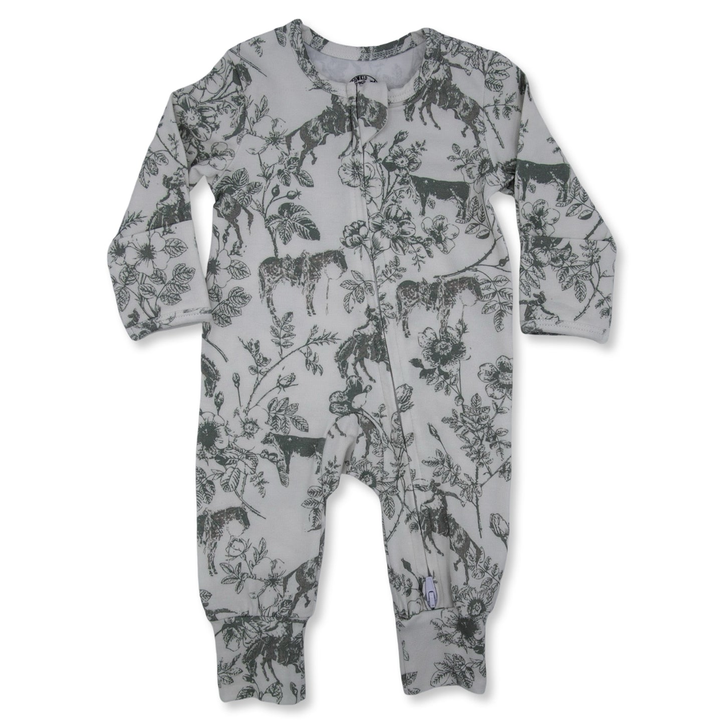 Western Daydream Sage Folding Feet Jammies