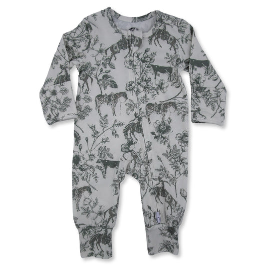 Western Daydream Sage Folding Feet Jammies