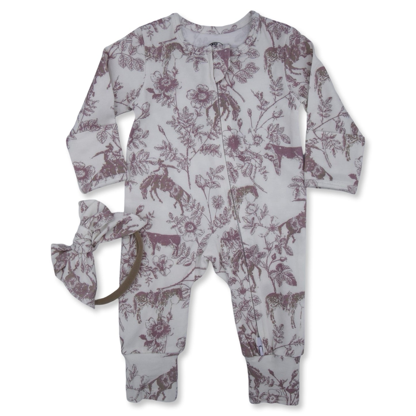 Western Daydream Rose Folding Feet Jammies