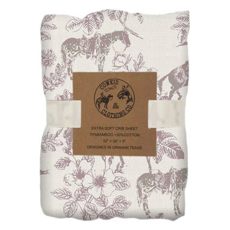 Western Daydream Rose Cotton Muslin Crib Sheet