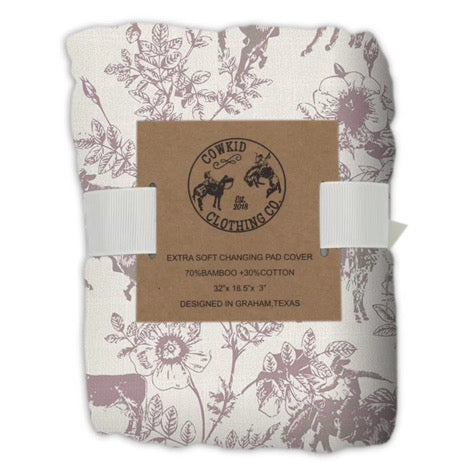Western Daydream Rose Cotton Muslin Changing Pad Cover