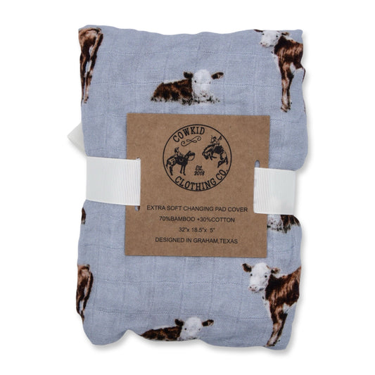 Hereford Bamboo Muslin Changing Pad Cover