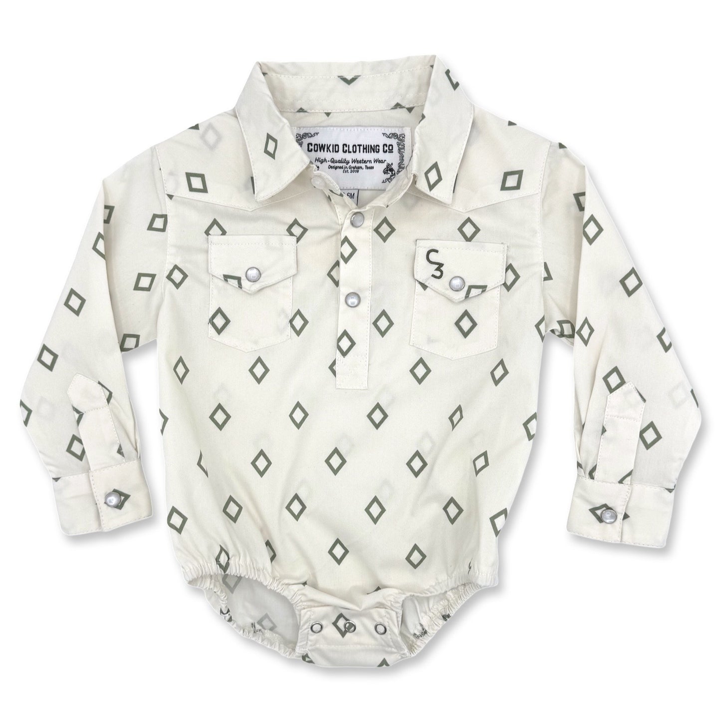 Good Friday Long Sleeve Pearl Snap Onesie