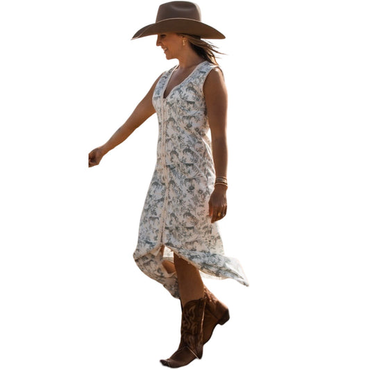 Western Daydream Sage Midi Dress