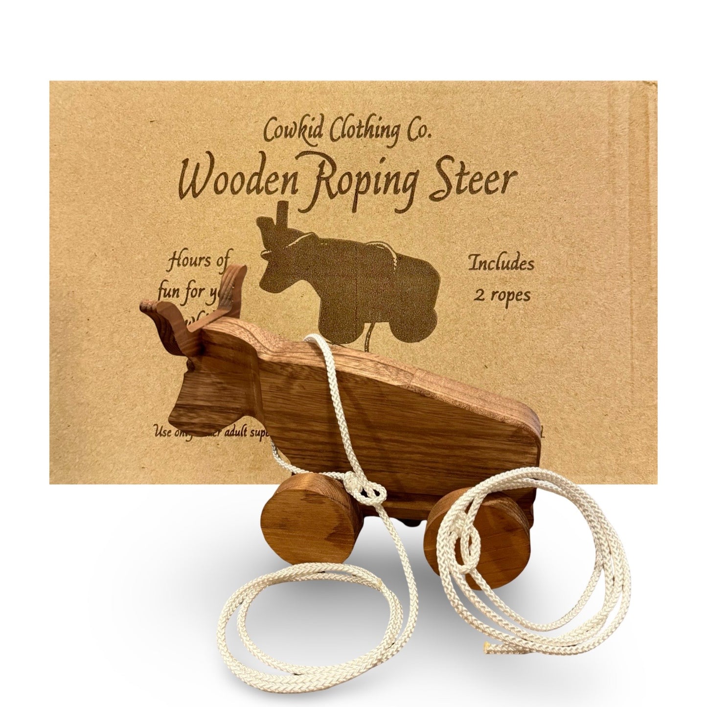 Wooden Roping Steer/ 2 Ropes