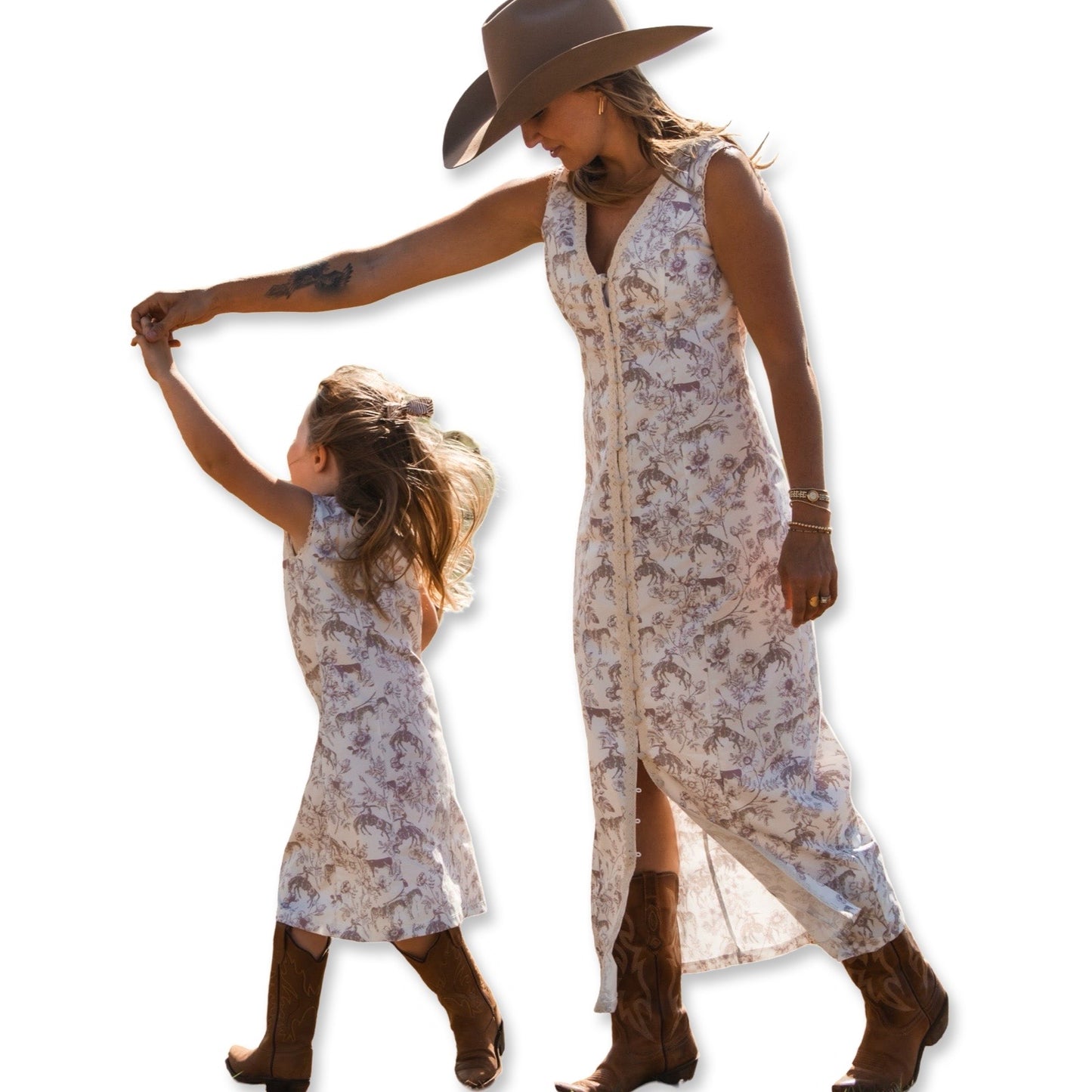Western Daydream Rose Midi Dress (infant-adult)