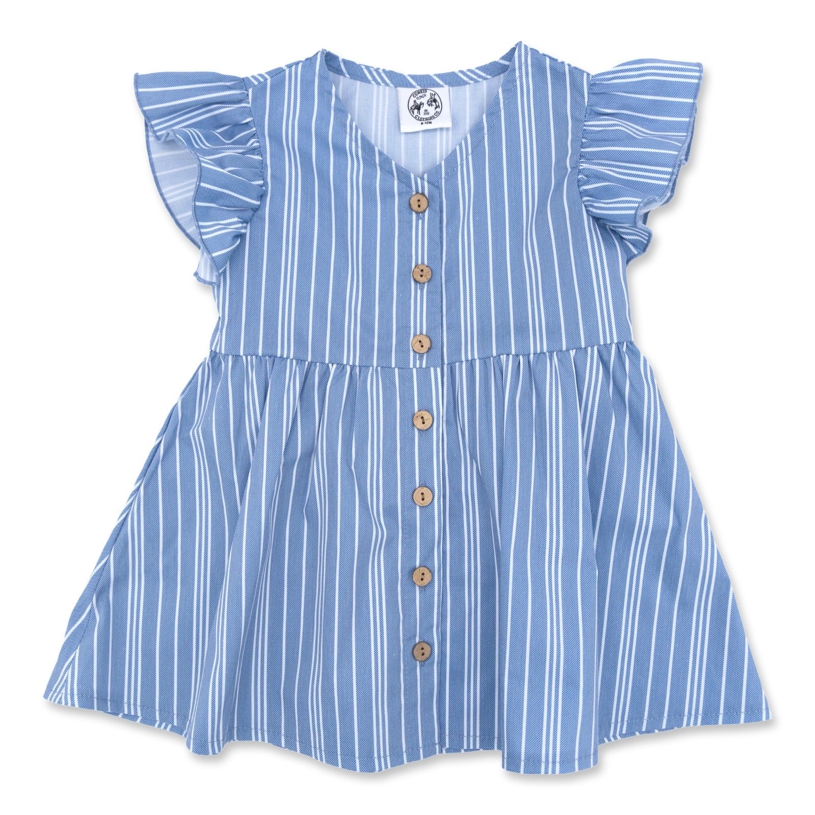 Vintage Blue Stripe Flutter Dress (Infant-Adult) 10/12 Vintage Blue Stripe Flutter Dress (Infant-Adult) 10/12