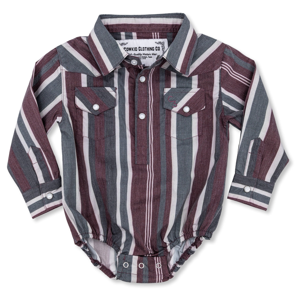 Maverick Long Sleeve Pearl Snap Onesie