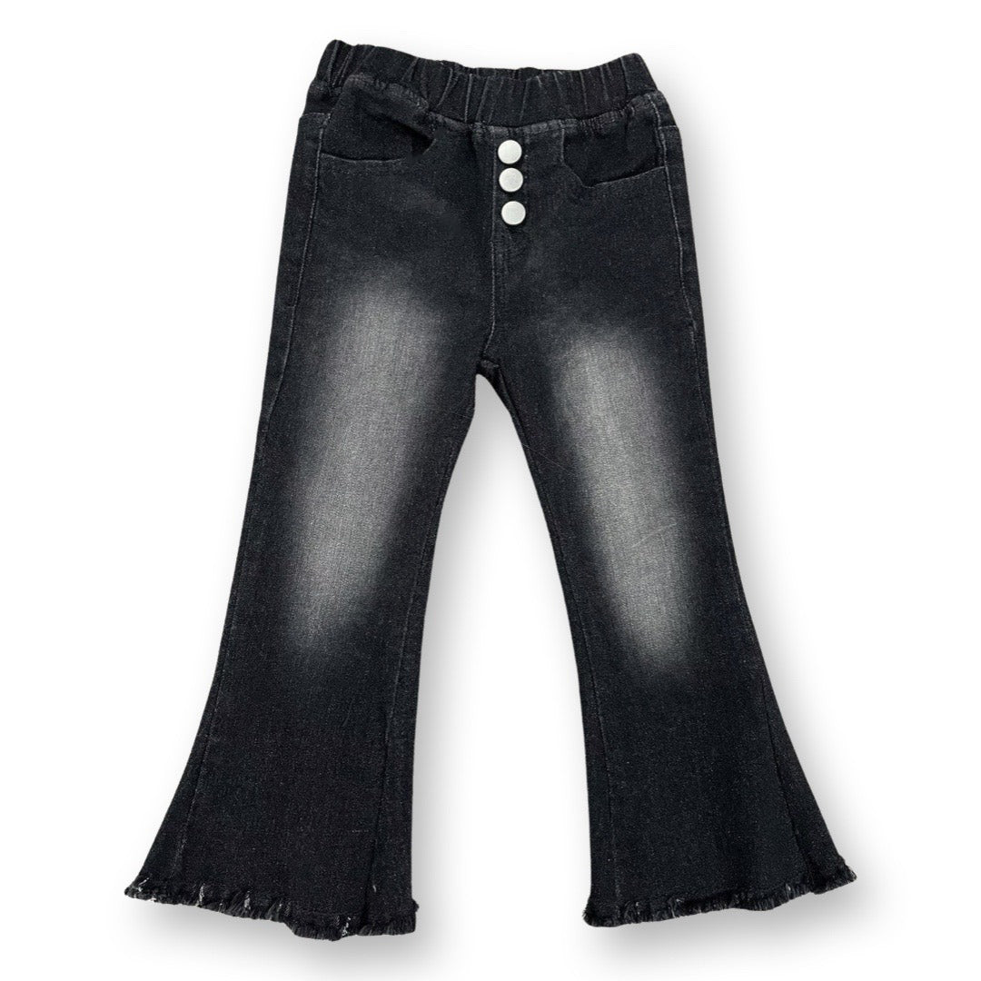 Faded Black Denim Bells