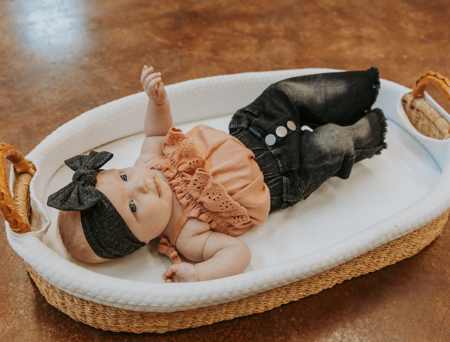 Faded Black Denim Bells