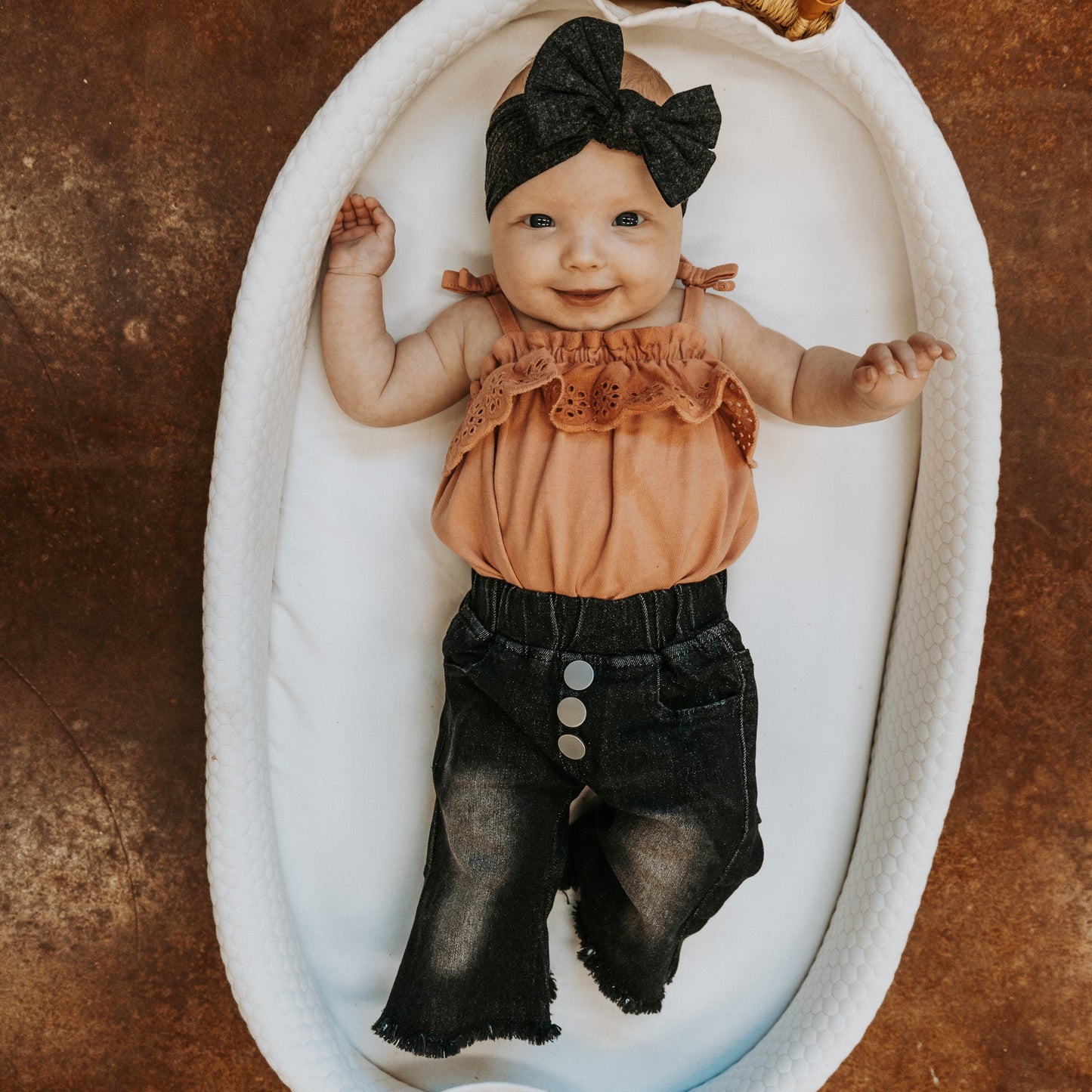 Faded Black Denim Bells
