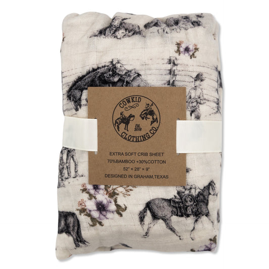 Western Serenity Bamboo Muslin Crib Sheet