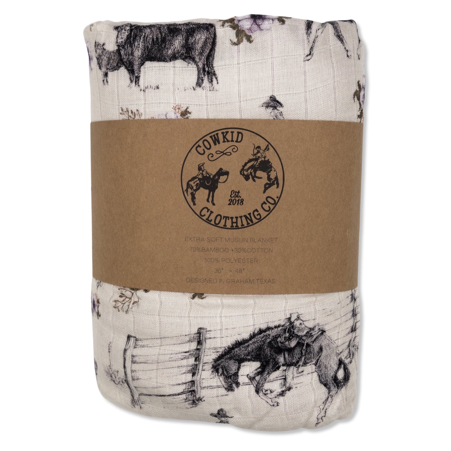 Western Serenity Bamboo Muslin/Minky Blanket