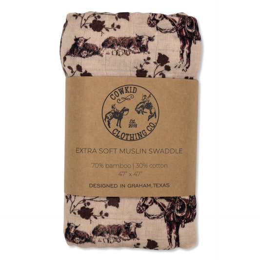 Prairie Rose Bamboo Muslin Swaddle