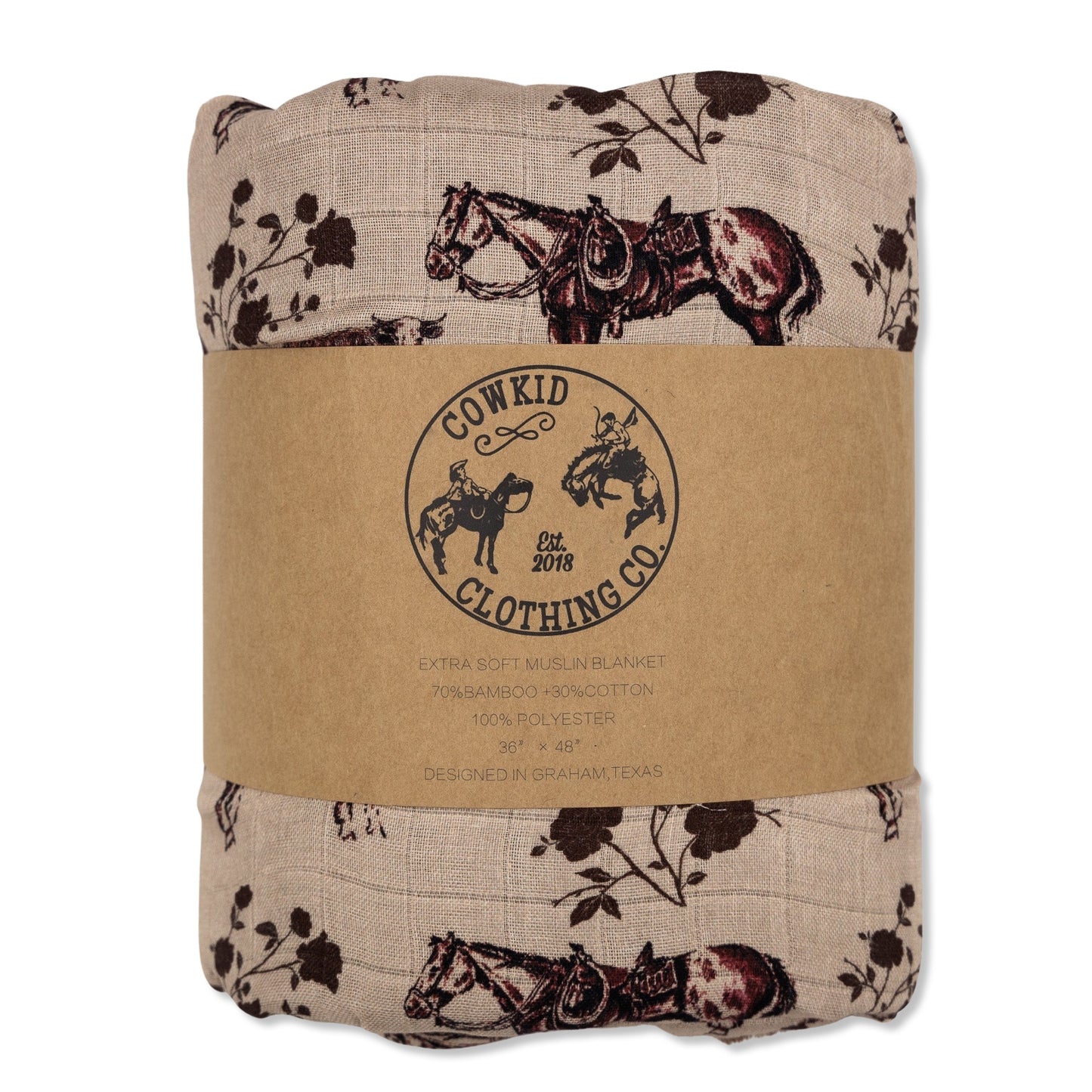 Prairie Rose Bamboo Muslin/Minky Blanket