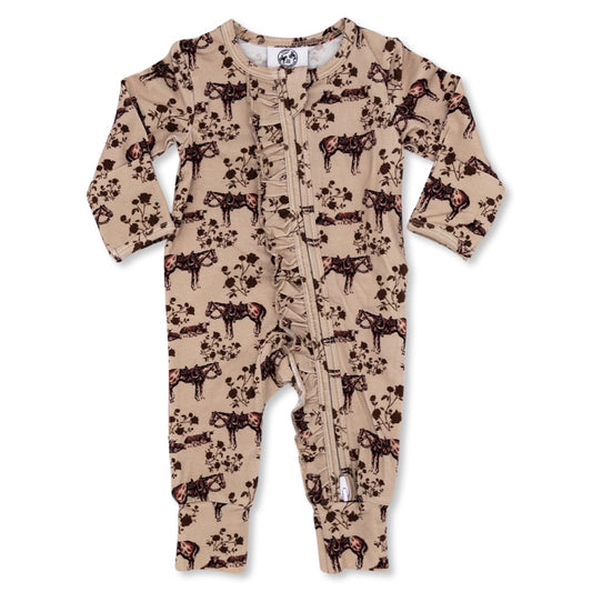 Prairie Rose -Ruffled- Folding Feet Jammies