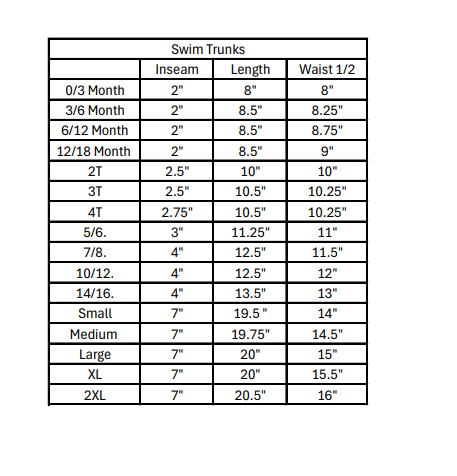 Rustic Roots Swim Trunks (Infant-Adult)