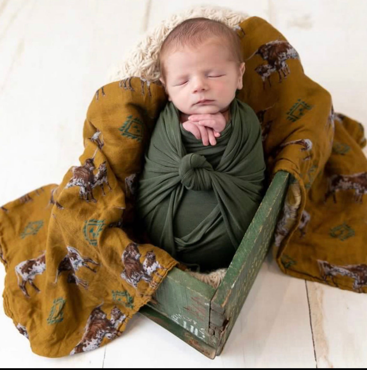 Southwest Longhorn Bamboo Muslin Swaddle