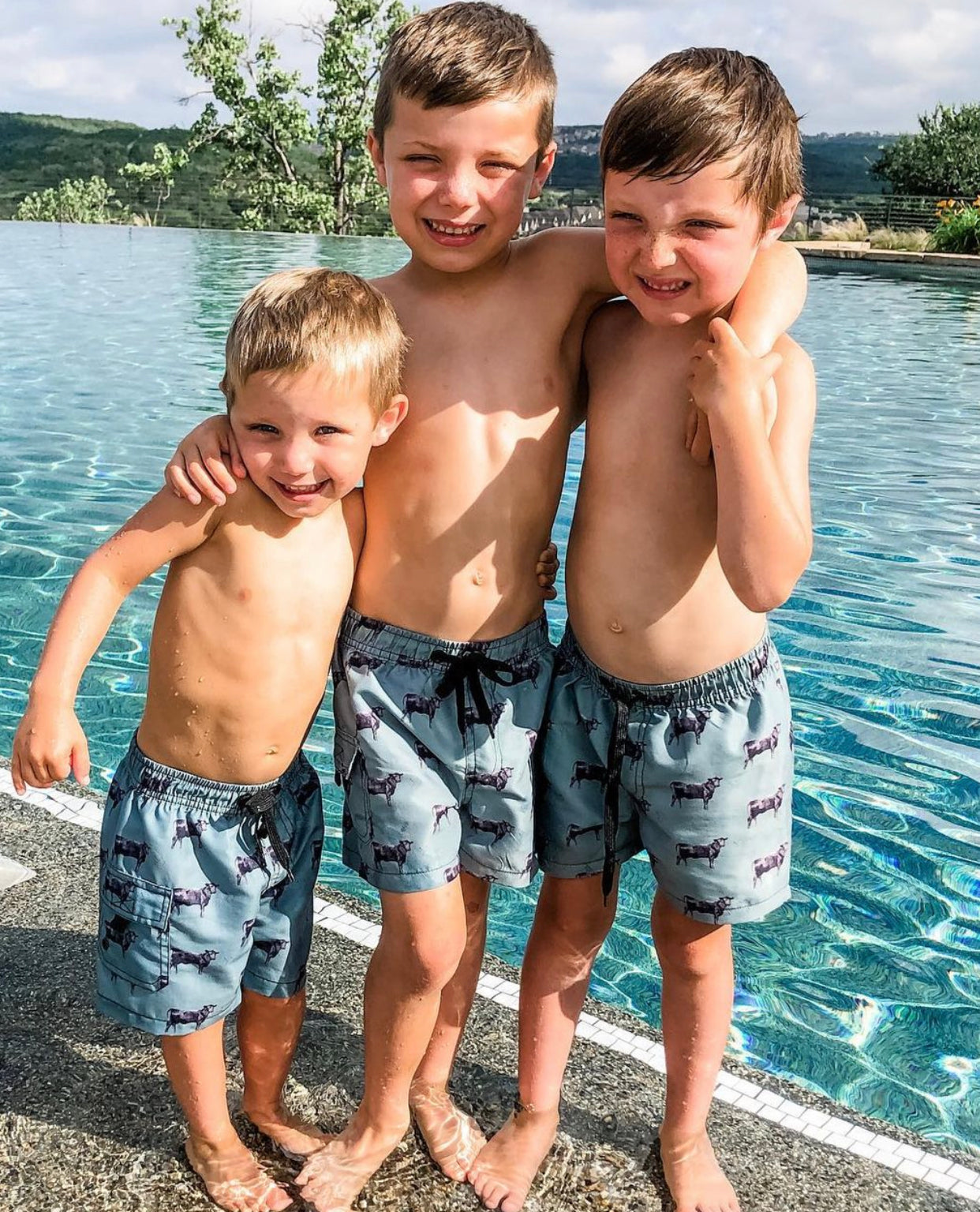 Olive Angus Swim Trunks