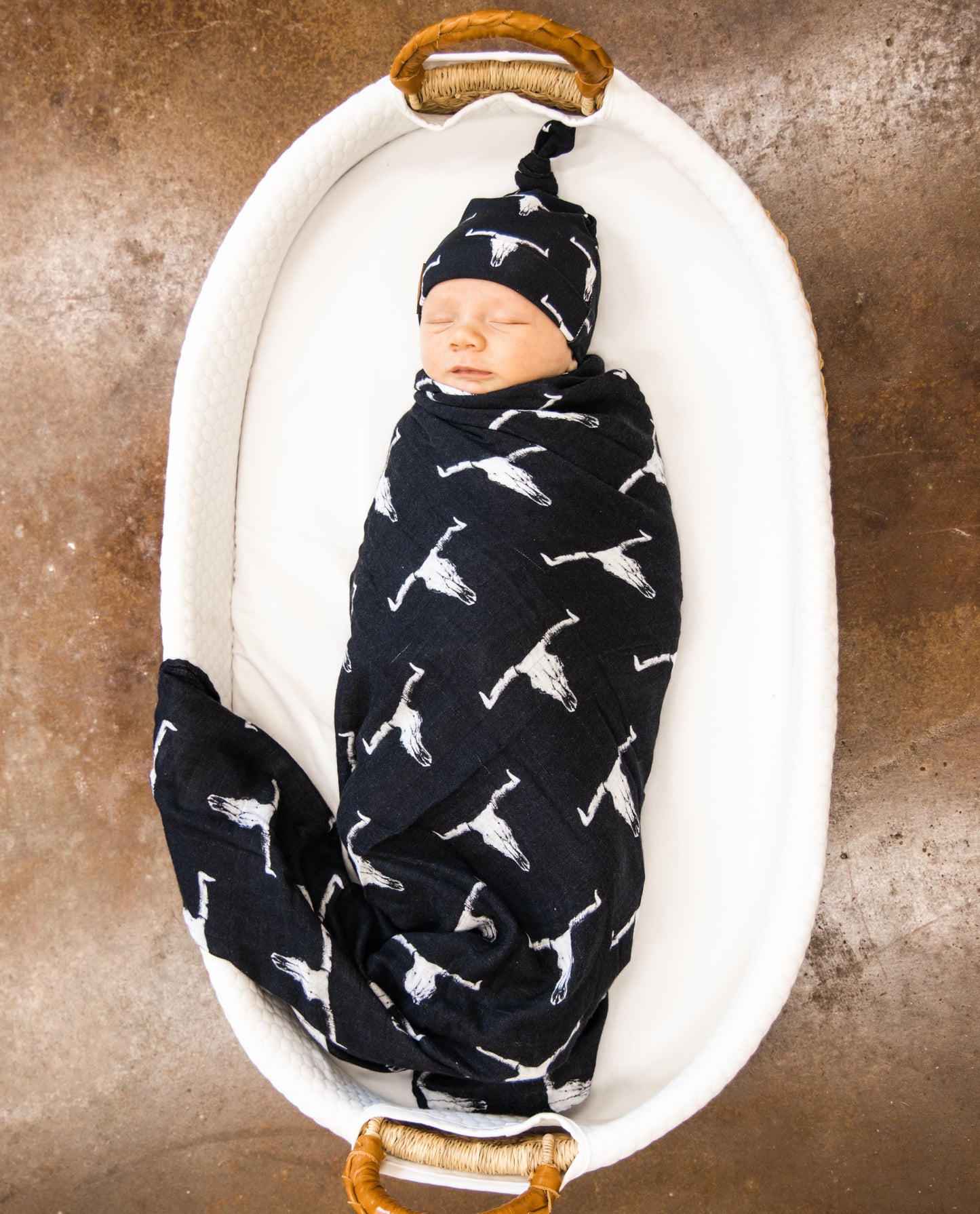 Cow Skull Bamboo Muslin Swaddle
