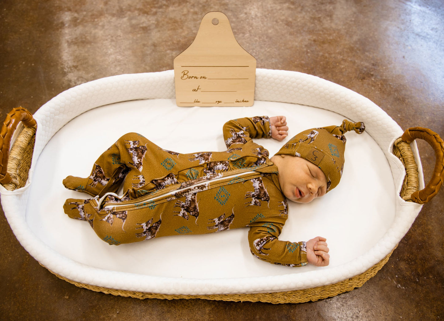 Southwest Longhorn -Ruffled- Folding Feet Jammies