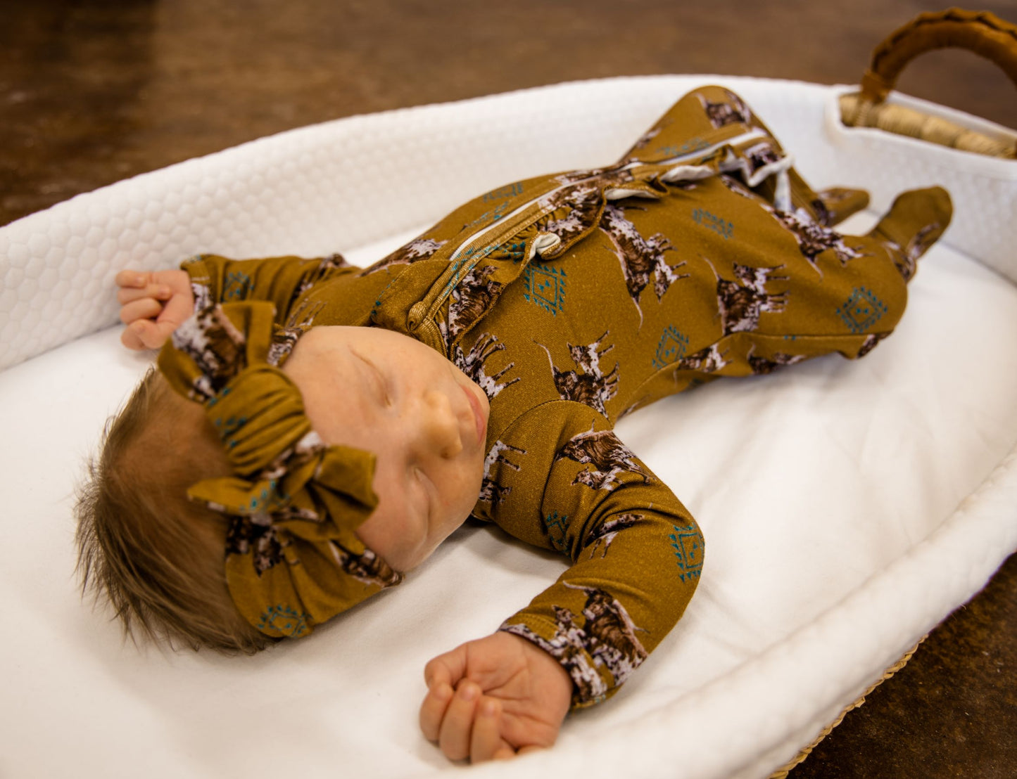 Southwest Longhorn -Ruffled- Folding Feet Jammies