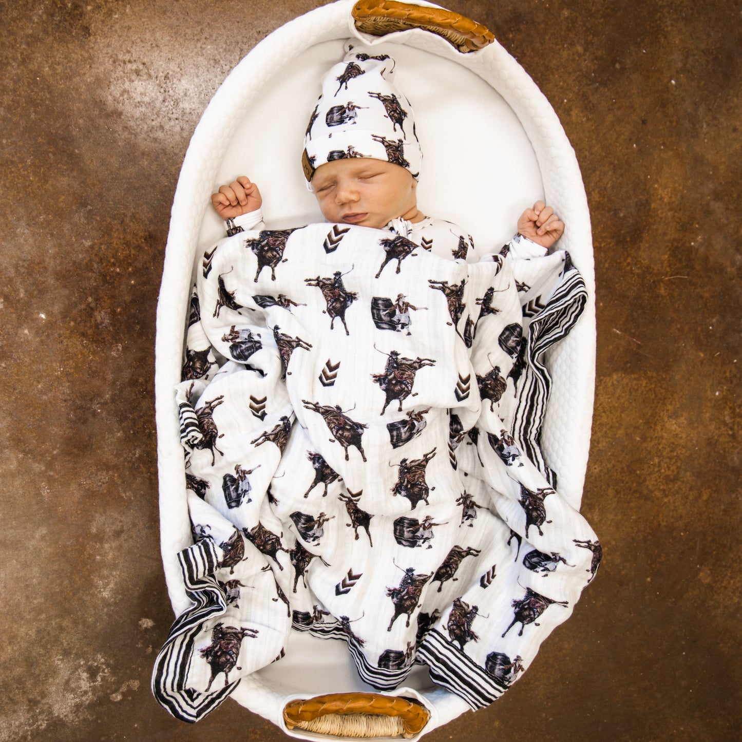 Bull Rider Bamboo Muslin Blanket