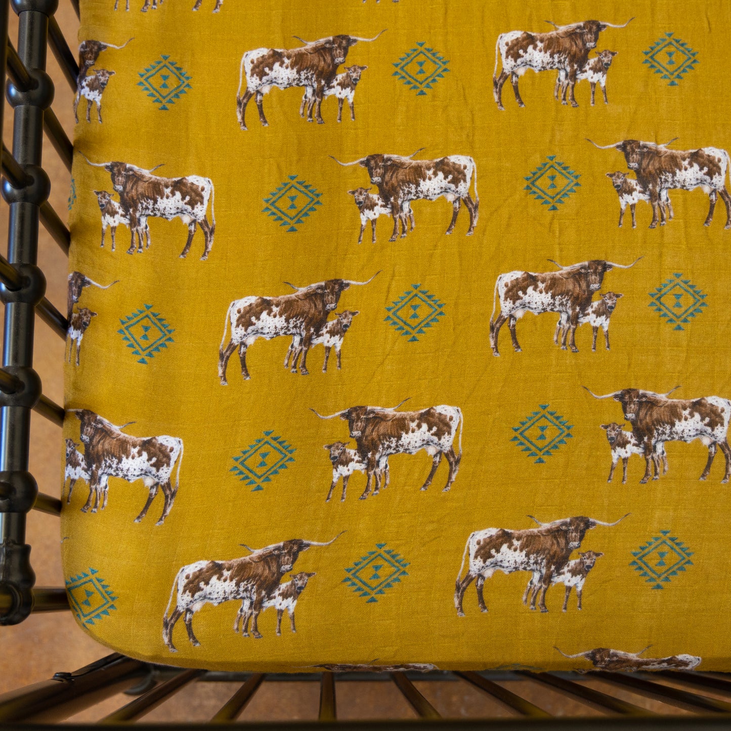 Southwest Longhorn Bamboo Muslin Crib Sheet