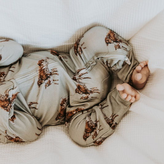 Sagebrush Longhorn Folding Feet Jammies