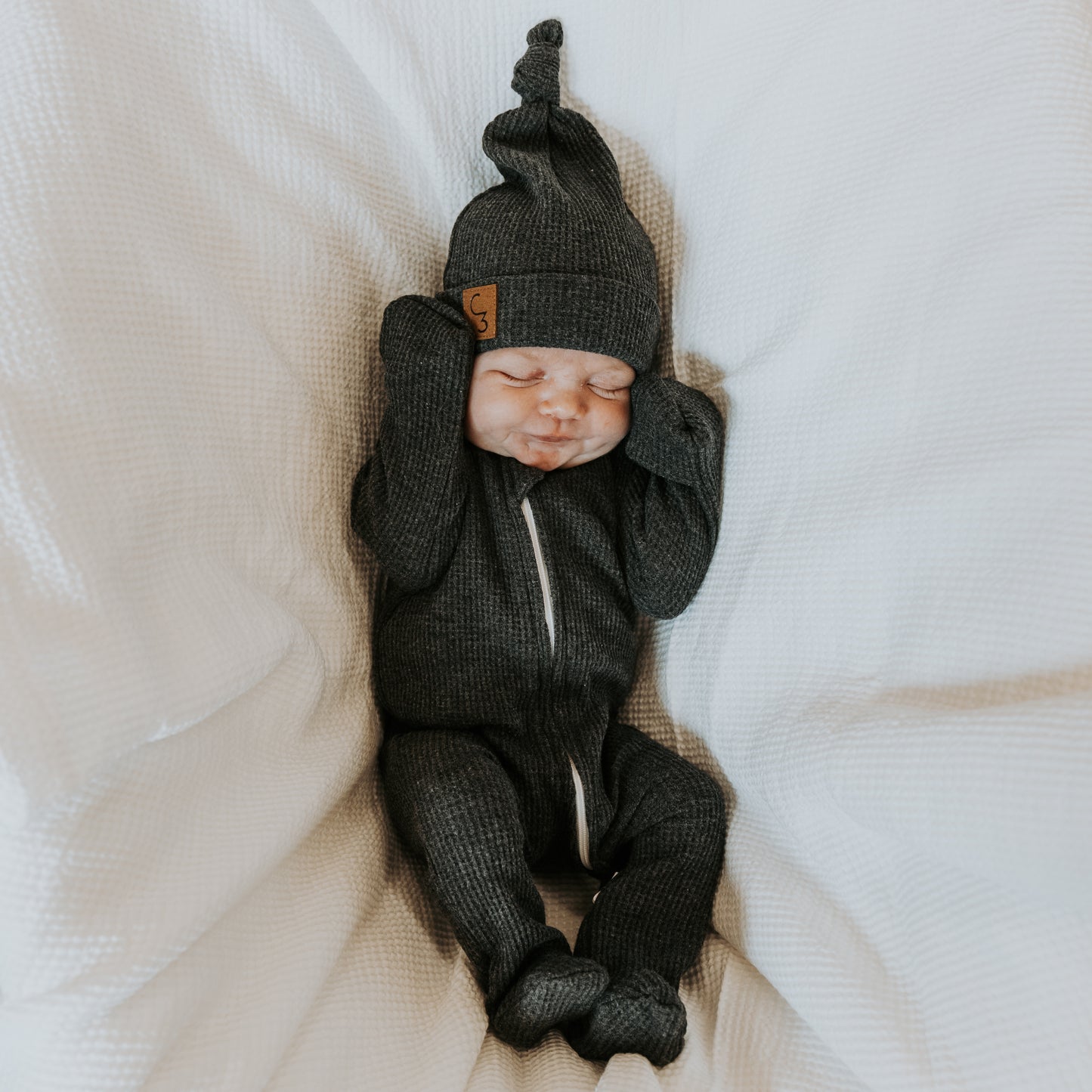 Charcoal Waffle Footed Jammies