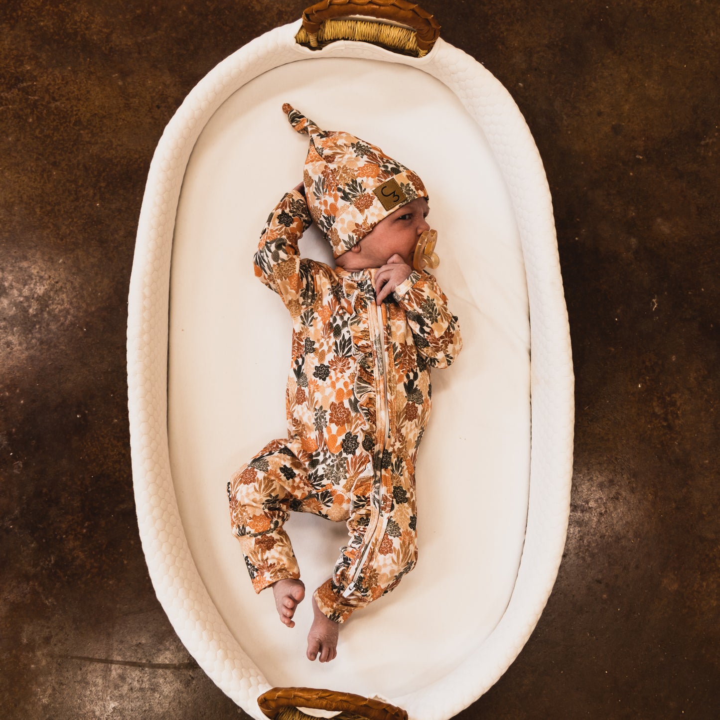 Fall Cactus-Ruffled-Folding Feet Jammies
