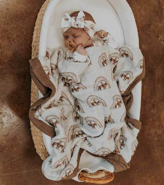 Rainbow Baby Bamboo Muslin Blanket