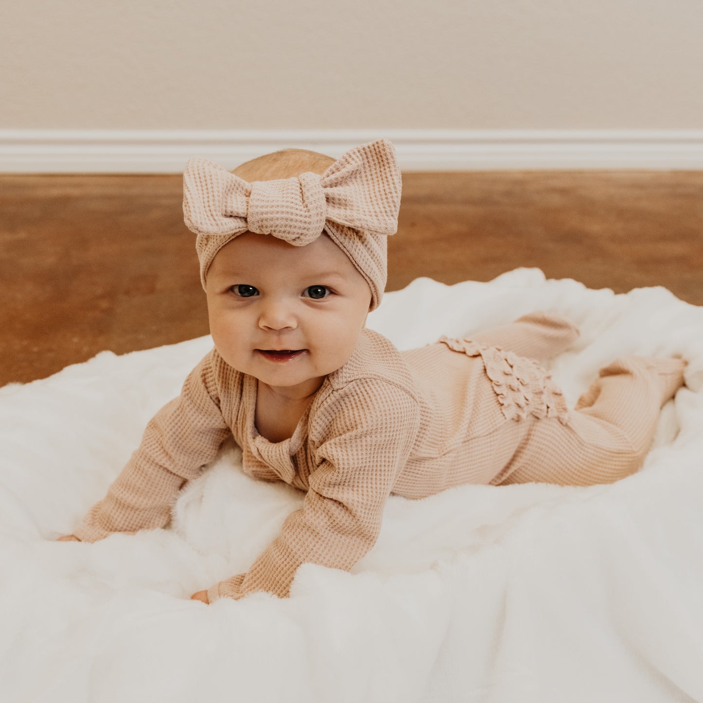 Dusty Pink -Ruffled- Waffle Footed Jammies