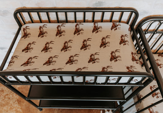 Sagebrush Longhorn Bamboo Muslin Changing Pad Cover