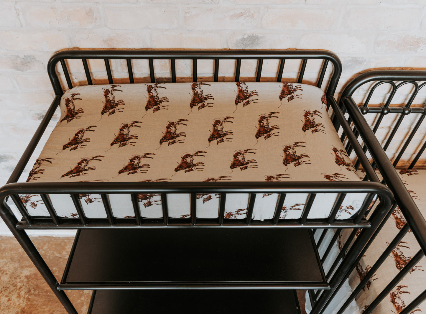 Sagebrush Longhorn Bamboo Muslin Changing Pad Cover