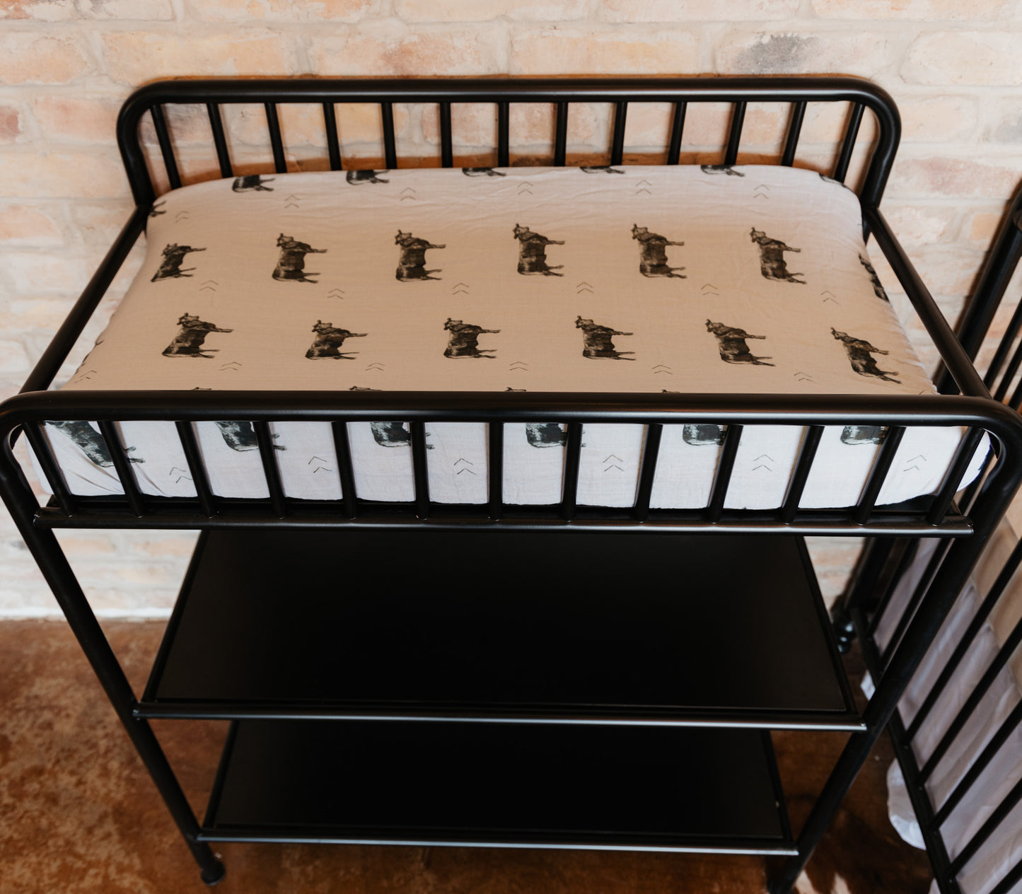Gray Angus Bamboo Muslin Changing Pad Cover
