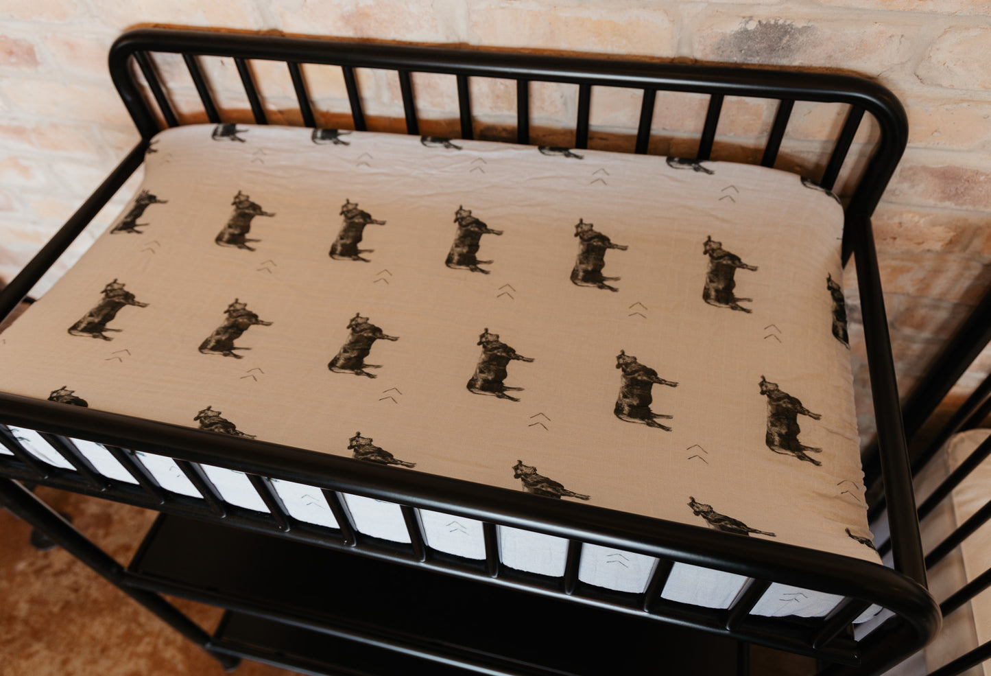 Gray Angus Bamboo Muslin Changing Pad Cover