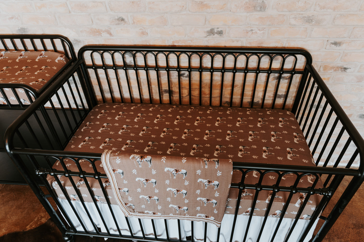 Almond Ranch Horse Bamboo Muslin Crib Sheet