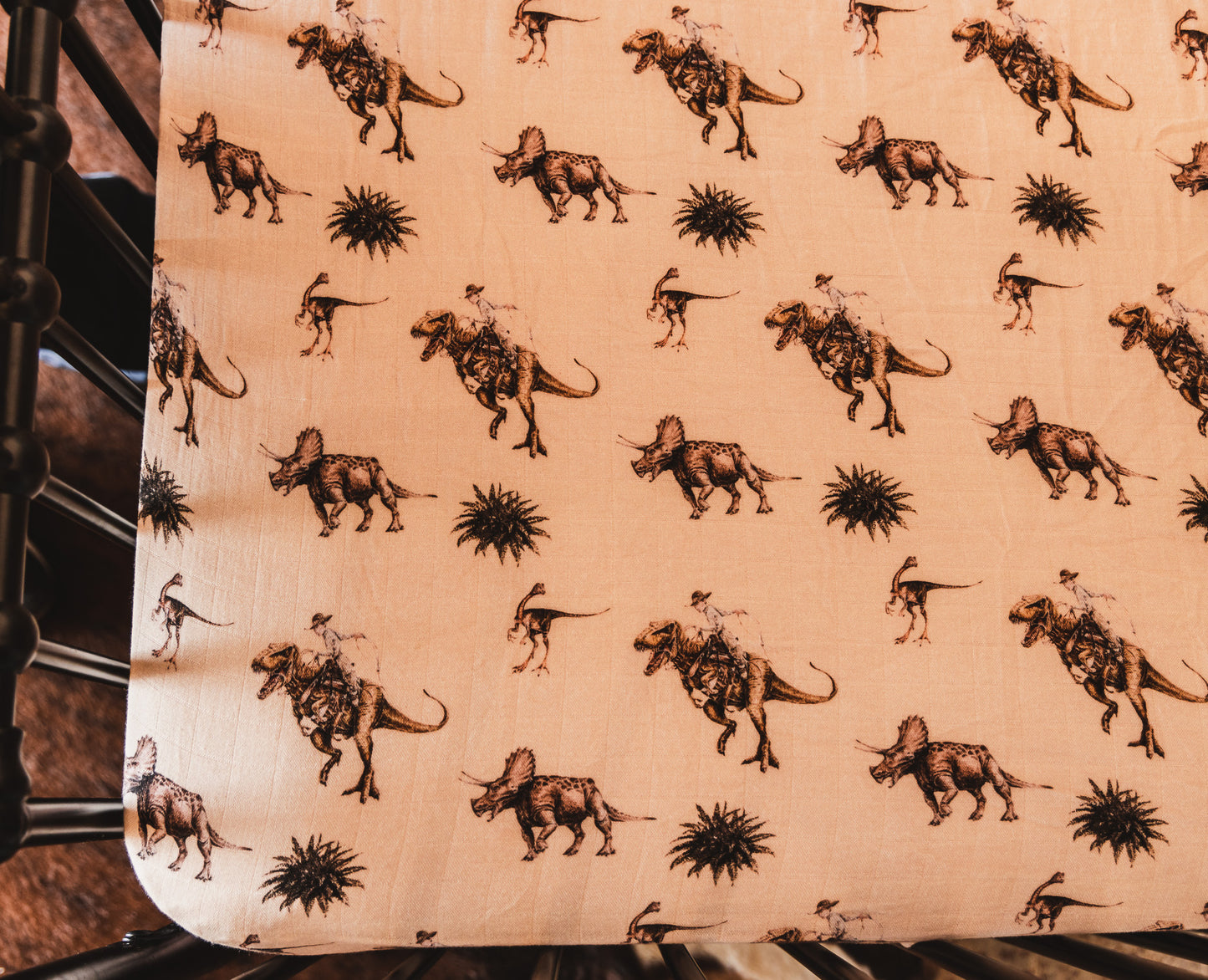 Cowboy Dino Bamboo Muslin Crib Sheet