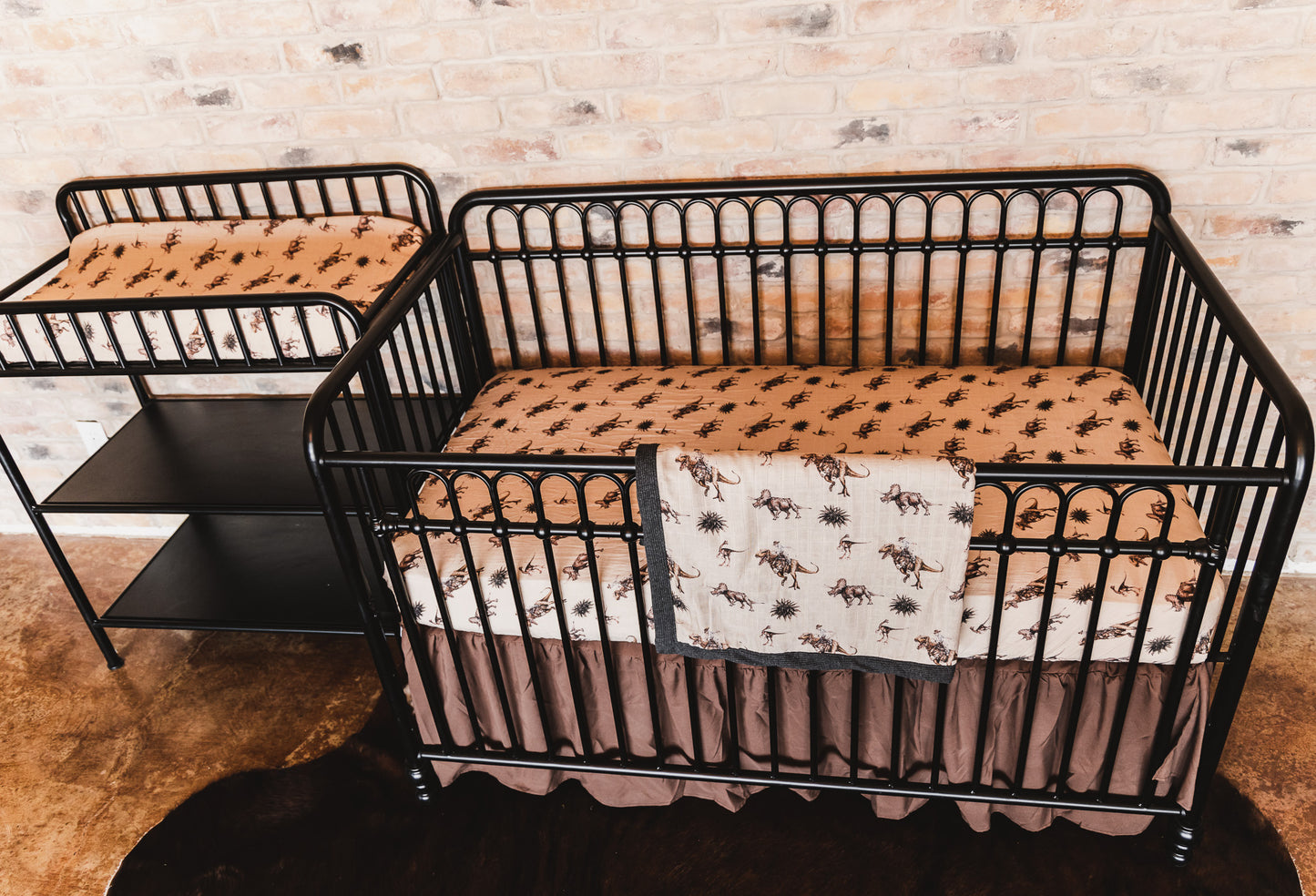 Cowboy Dino Bamboo Muslin Changing Pad Cover