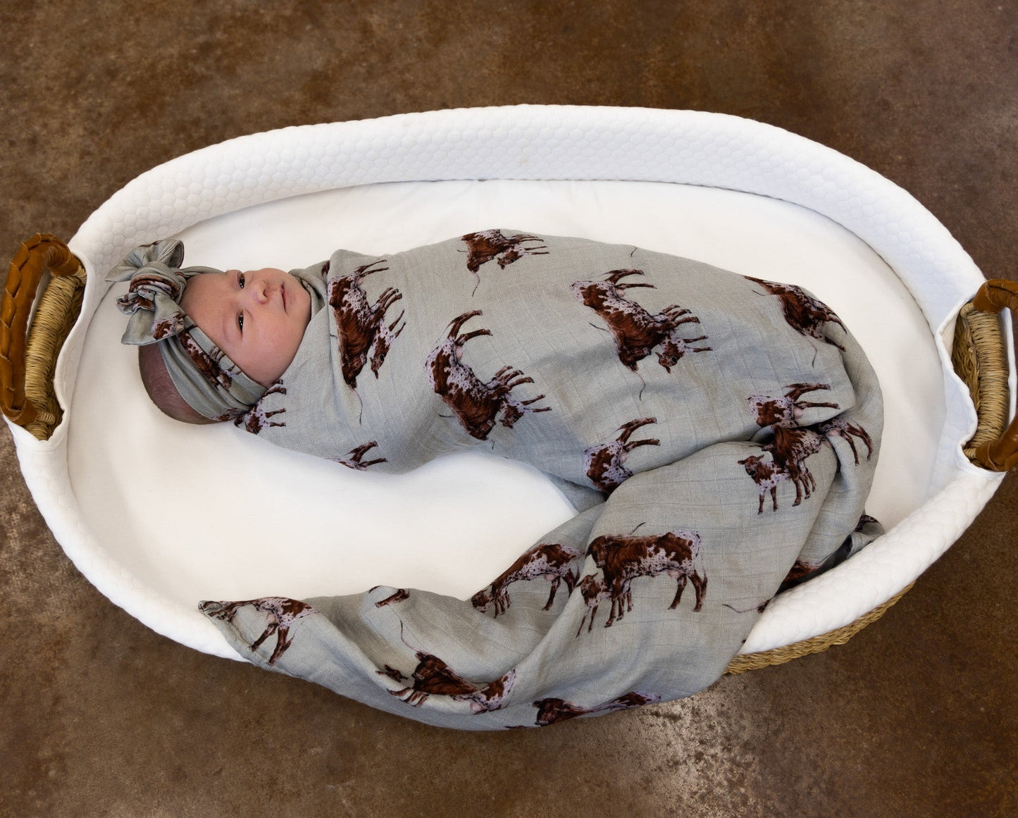 Sagebrush Longhorn Bamboo Muslin Swaddle