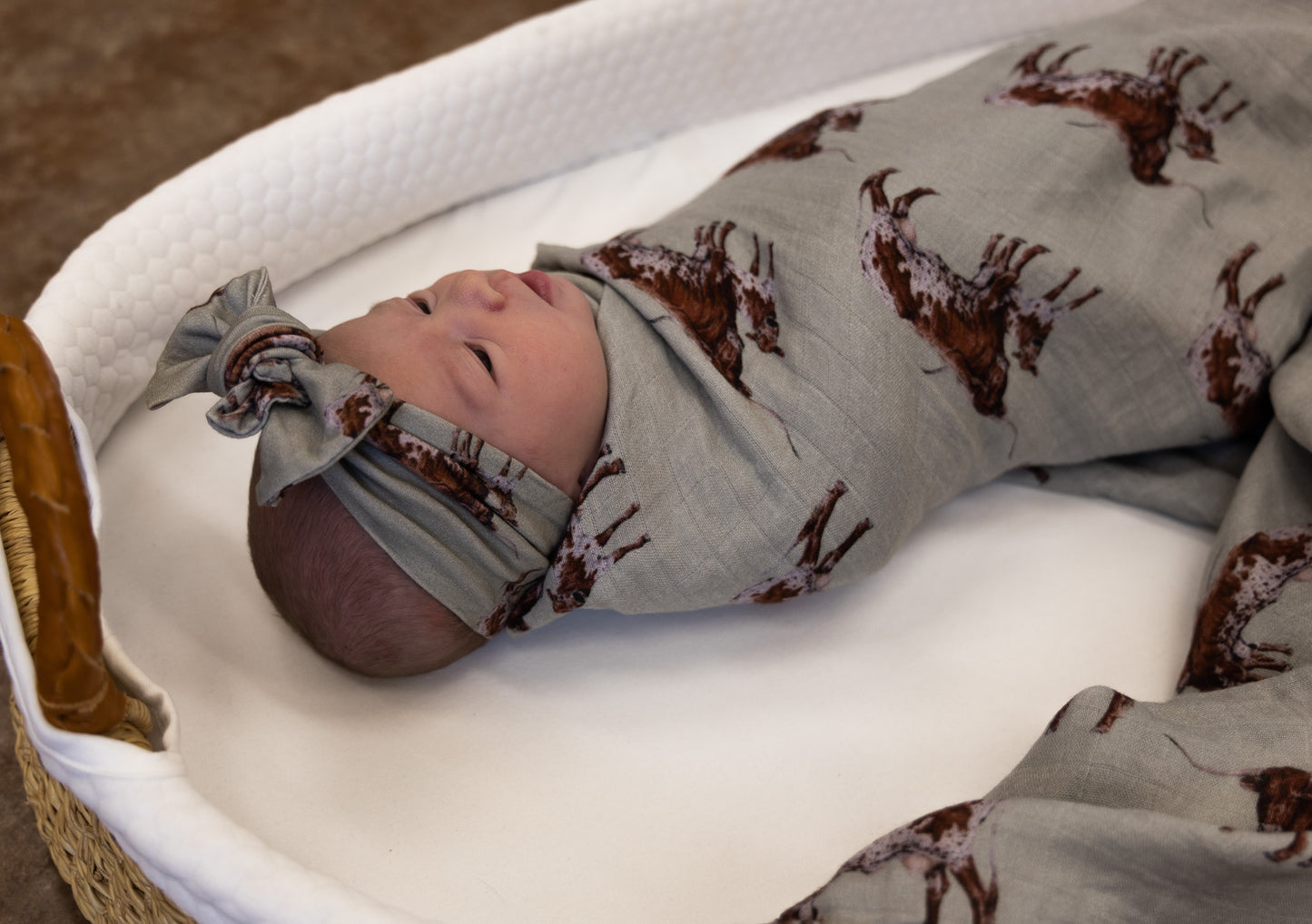 Sagebrush Longhorn Bamboo Muslin Swaddle