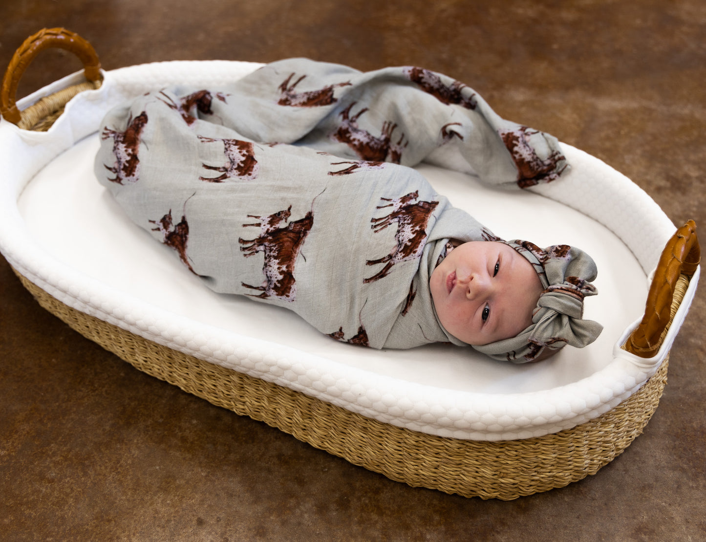 Sagebrush Longhorn Bamboo Muslin Swaddle