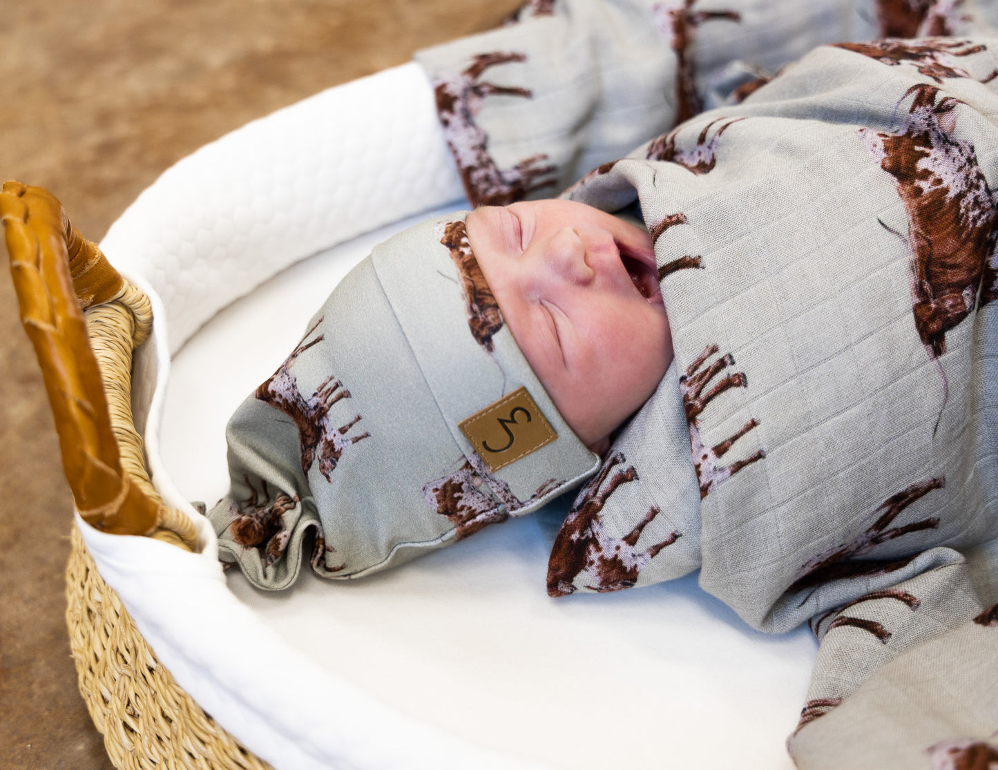Sagebrush Longhorn Bamboo Muslin Blanket