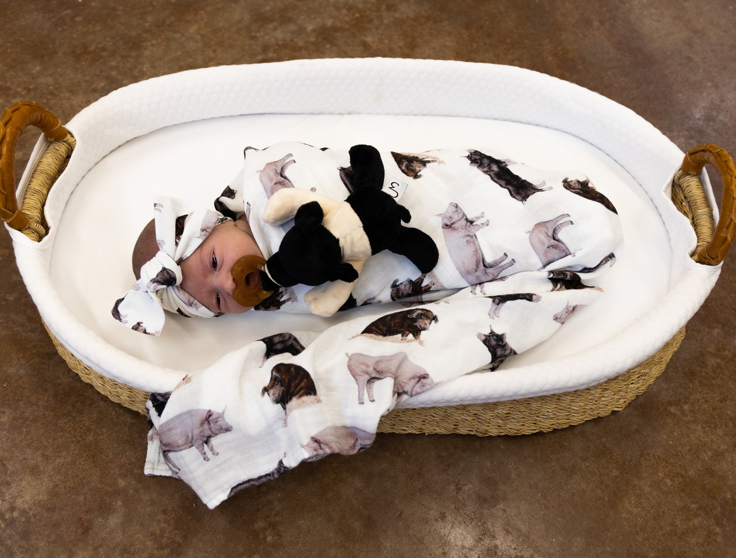 Pig Bamboo Muslin Swaddle