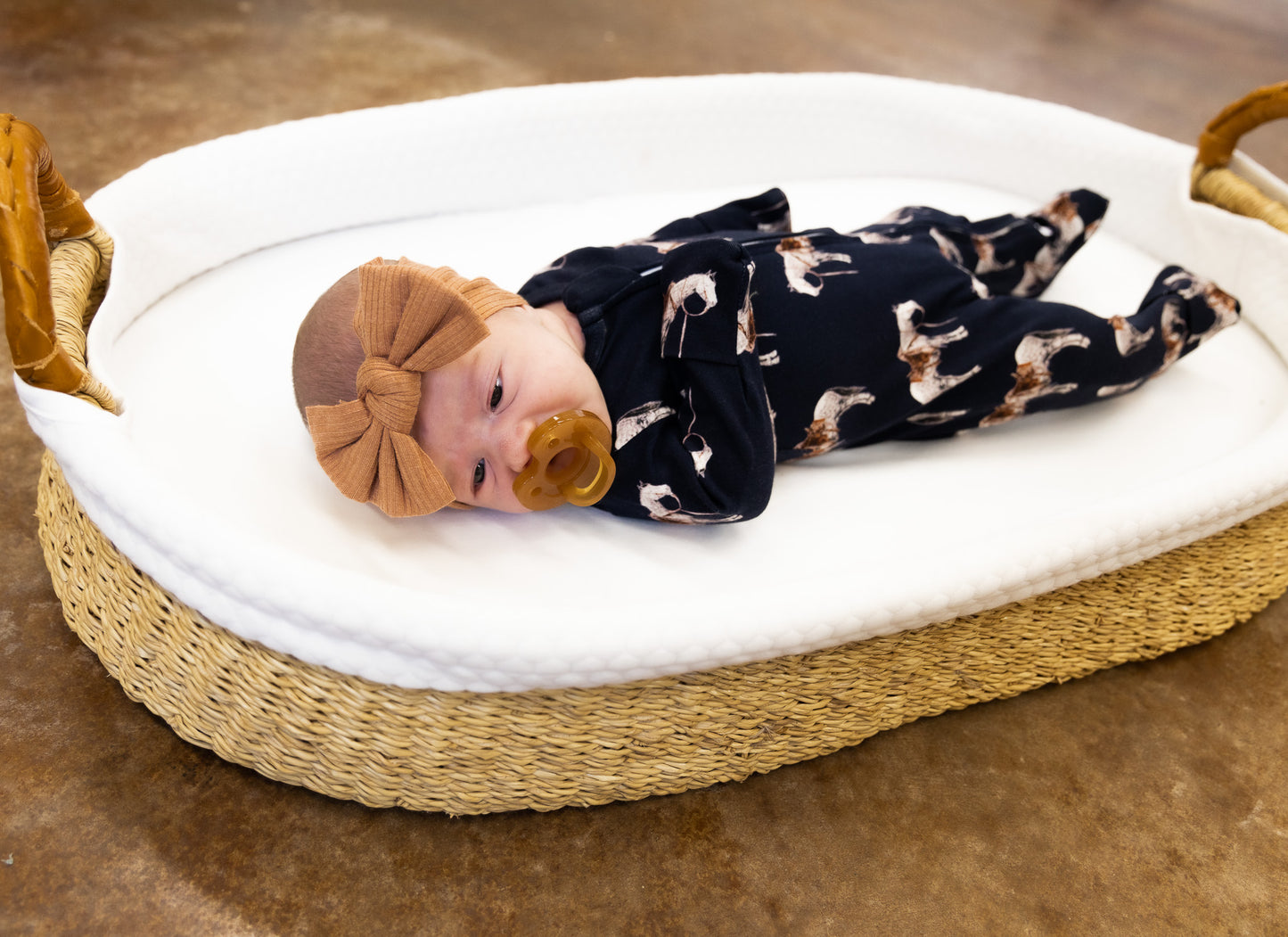 Navy Ranch Horse Folding Feet Jammies