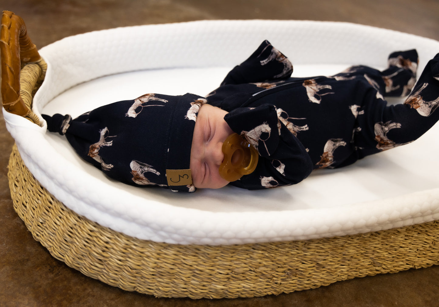Navy Ranch Horse Folding Feet Jammies